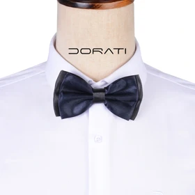 پاپیون ساتن سورمه‌ای تیره و مشکی