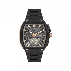 ساعت مچی اتوماتیک واینر مردانه فلزی مشکی صفحه اسکلتون WA.25150