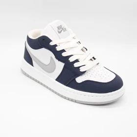 کتانی جردن 1 سرمه ای سفید کد 6078