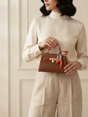 کیف HERMES وارداتی قهوه ای هرمس ترند مد