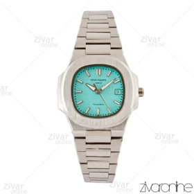 ساعت پتک فیلیپ ناتیلوس زنانه نقره ای صفحه آبی تیفانی 104163