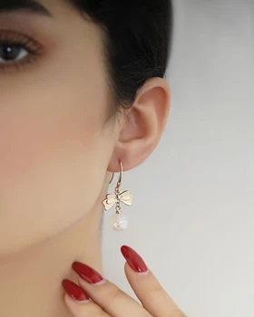 گوشواره پاپیون دار مروارید ژوپینگ