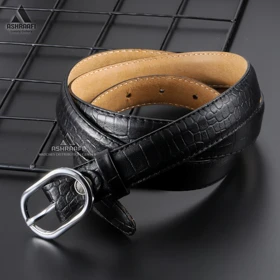 کمربند زنانه چرمی Leather Belt BL100 (مشکی)