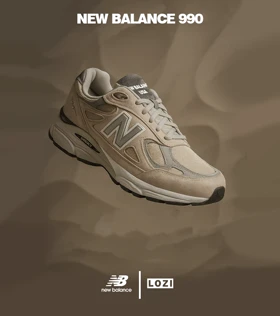 کفش کتانی کرم طوسی NEW BALANCE 990