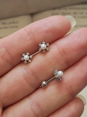 پیرسینگ گوش جواهری مروارید ch