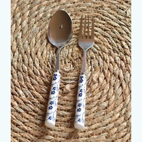 قاشق و چنگال غذاخوری دنی هوم گل آبی/ S 65