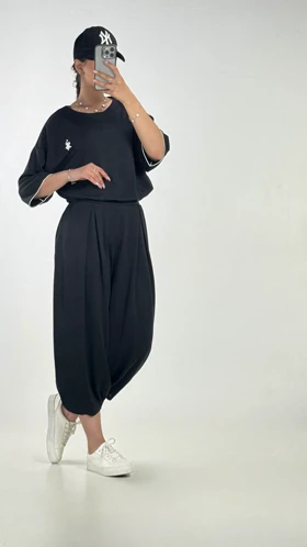 ست تیشرت و شلوار 9000115 (مشکی)