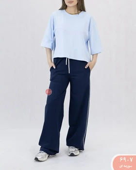 شلوار نیم بگ مغزی دوزی 6907