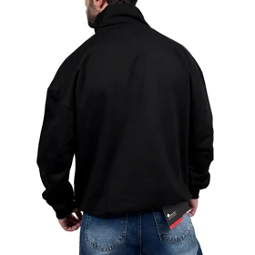 دورس مردانه یقه نیم زیپ مشکی طرح ساده