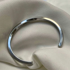 دستبند بنگل استیل نقره ای