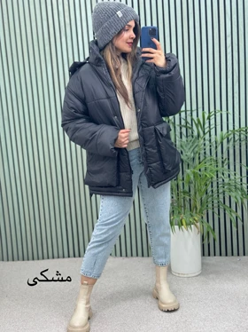 کاپشن کلاهدار الماس