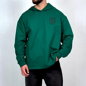 هودی مردانه سبز پنبه دو نخ طرح مینیمال