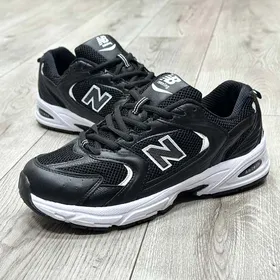 کتانی نیوبالانس 530 مشکی سفید مردانه زنانه رویه بافت- 530 new balance