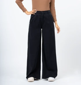 شلوار بگ سیلک سرمه ای رویال