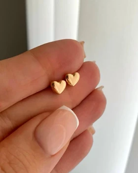 گوشواره میخی آینه ای قلب ژوپینگ