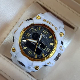 ساعت اسپرت بی بی جیشاک رنگ سفید طلایی