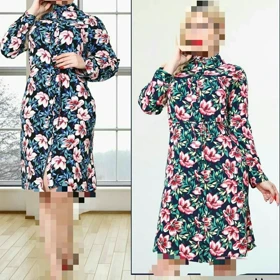 مانتو زنانه نخی گل‌دار وارداتی عیدانه