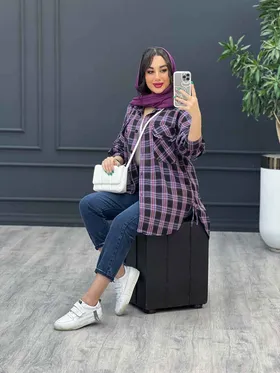 مانتو چهارخونه سرجیب دوبل