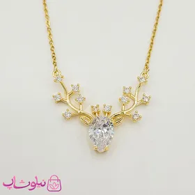 گردنبند زنانه طرح گوزن طلایی