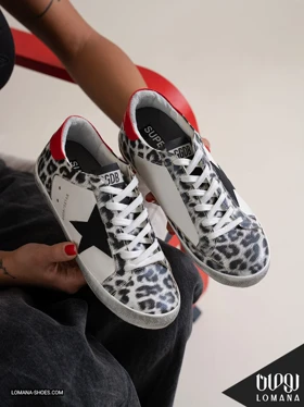 کتانی گلدن گوس وارداتی - کد 1940 (پلنگی قرمز)