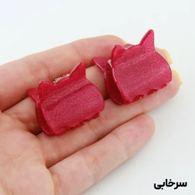 کلیپس دخترانه مدل گربه پک دو عددی (سرخابی)