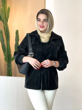 کت چرم عروسکی مشکی 120401