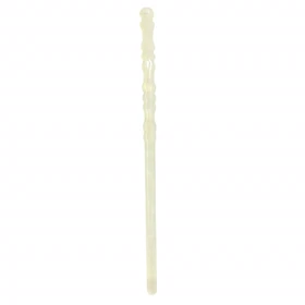 کانزاشی مو زنانه رزینی شفاف شیری با بدنه موج‌دار ظریف و طراحی کشیده