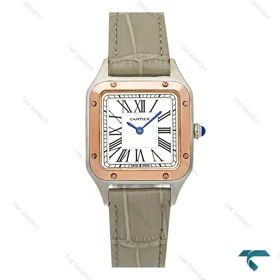 کارتیه سانتوس زنانه دومونت بند چرم طوسی Cartier-7916-L