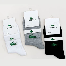 جوراب نیم ساق لاگوست – پک 3 عددی نخ پنبه درجه‌یک