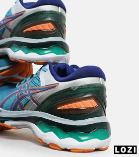 کتانی مردانه و زنانه سرمه ای نارنجی ASICS GEL-KAYANO 27 مدل 6179