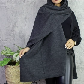 شال بافت زنانه رنگ نوک مدادی