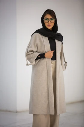 پالتو فوتر یقه دالی (کرم)