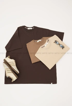 تیشرت لانگ پنبه رنگی کد1005339