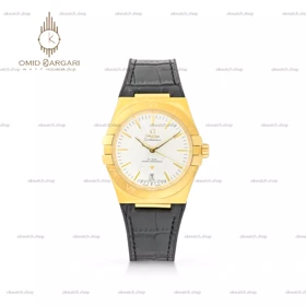 ساعت مچی امگا کانستلیشن قاب طلایی صفحه سفید Omega Constellation