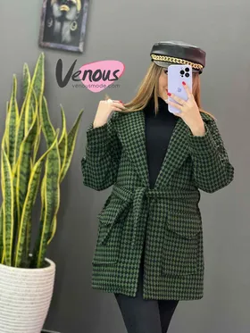 پالتو طرحدار یقه انگلیسی