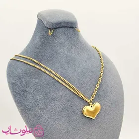 گردنبند زنانه قلب با زنجیر ترکیبی