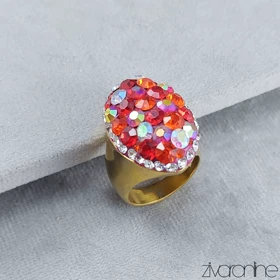 انگشتر سواروسکی با نگین های قرمز 30101