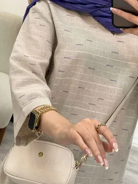مانتو لینن نچرال یقه دار