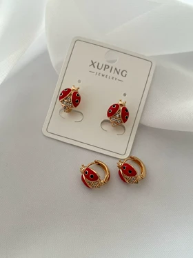 گوشواره گیلاس و کفشدوزک ژوپینگ