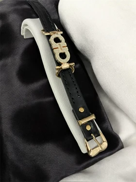 دستبند چرم طبیعی طرح AD کد 3335022