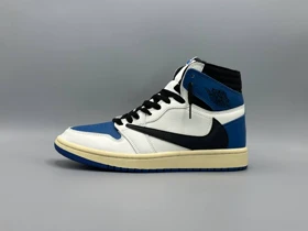 کتانی نایکی جردن1 تراویس فراگمنت سفید آبی/Nike AJ