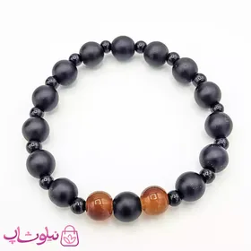 دستبند مهره ای دو تایی مشکی قهوه ای