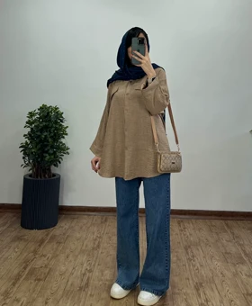 مانتو دکمه دار شانتون برکه کد2536