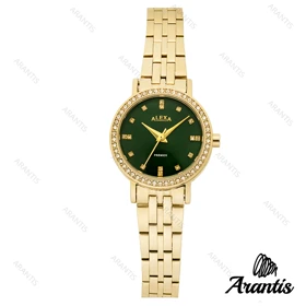 ساعت الکسا A0107 زنانه دورنگین طلایی w-10092