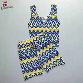 ست کراپ و شلوارک آبرنگ