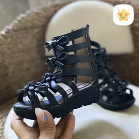 صندل دخترانه ساق‌دار مدل گلادیاتور سایز 25