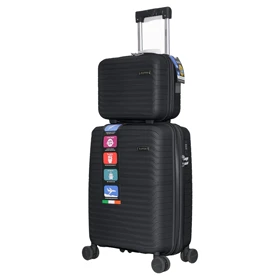 چمدان Rapido مدل R-40371-SX سایز کوچک به همراه چمدان لوازم آرایشی (مشکی)