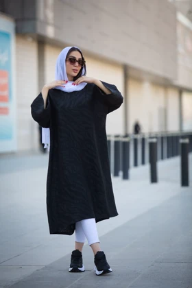 مانتو کفتان ژاکارد مغزی دوزی