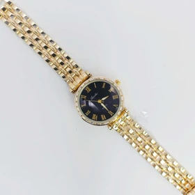 ساعت مچی زنانه باوک Baoke نگین‌دار با موتور کوارتز (بند طلایی صفحه مشکی)