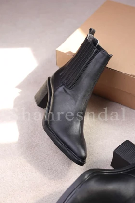 نیم بوت پاشنه‌دار زنانه کد 8343